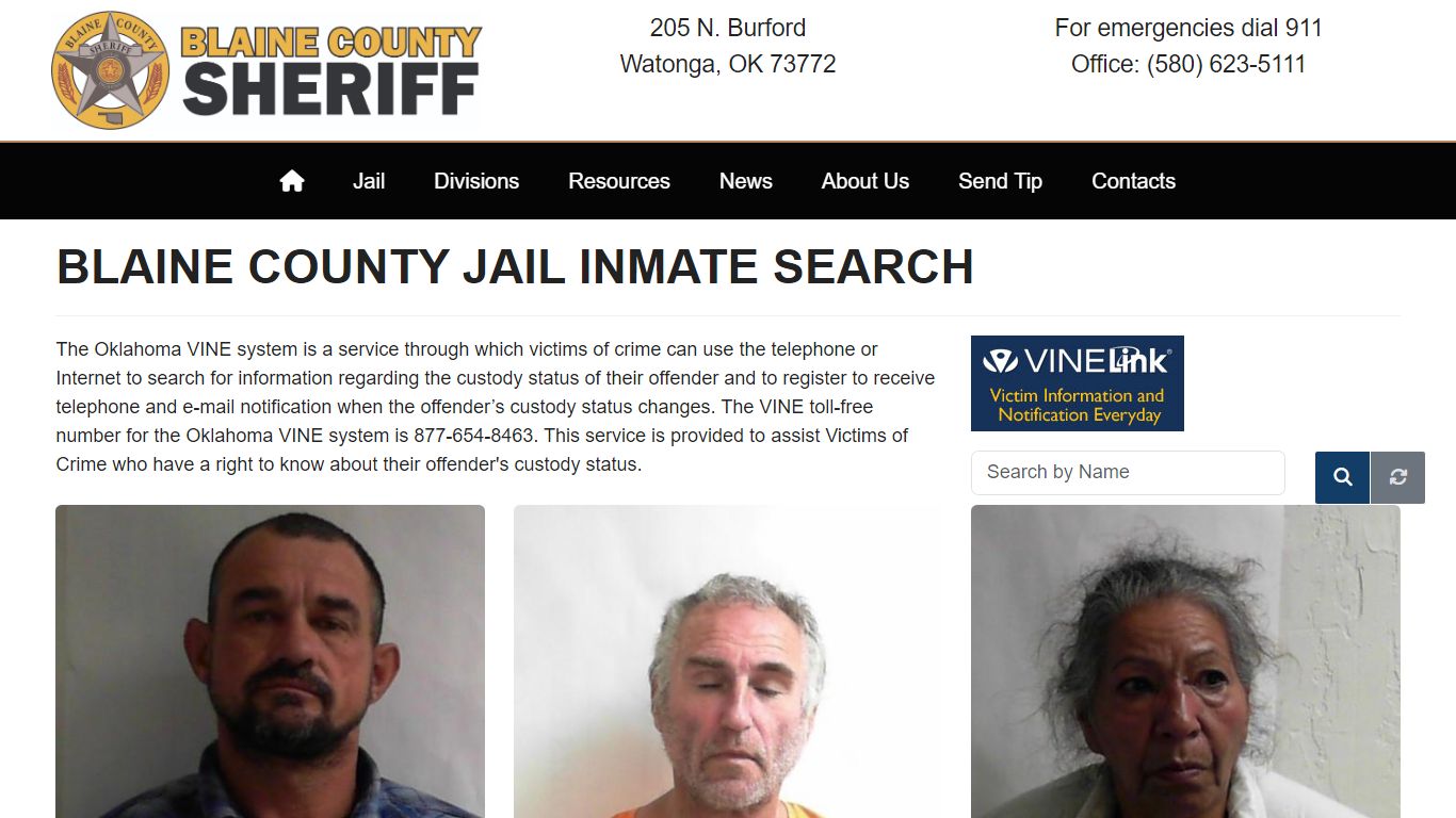 Blaine County Jail Inmate Search - Blaine County Sheriff's Office Oklahoma